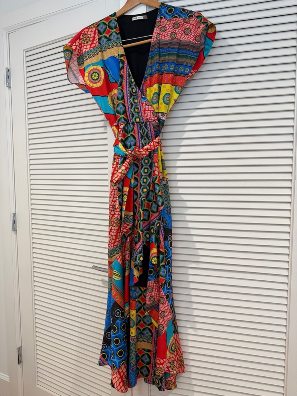 Alice + Olivia Multicolor Geometric Print Maxi Dress